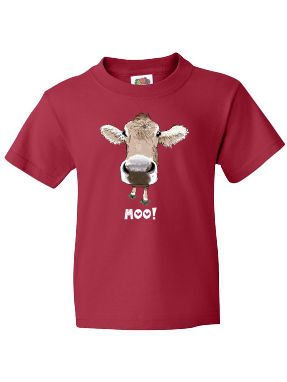 Moo Cute Brown Holstein Cow Youth T-Shirt