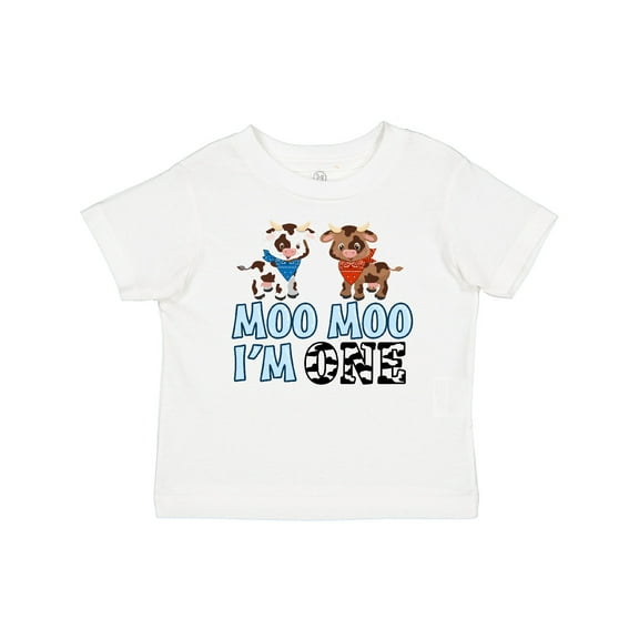 Inktastic Moo Moo I'm 1 with Cute Holstein Cows Boys or Girls Baby T-Shirt