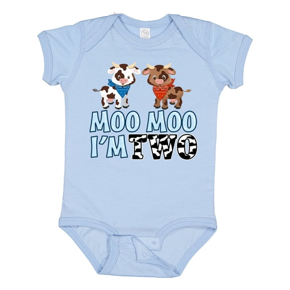 Inktastic Moo Moo I'm 2 with Cute Holstein Cows Boys or Girls Baby Bodysuit