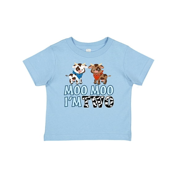 Inktastic Moo Moo I'm 2 with Cute Holstein Cows Boys or Girls Baby T-Shirt