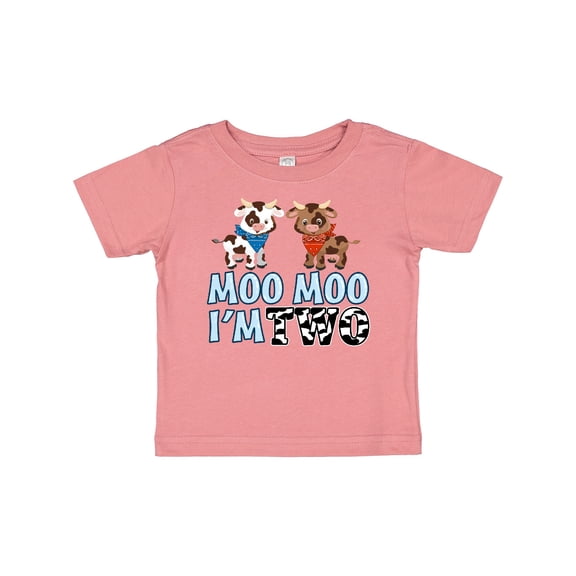 Inktastic Moo Moo I'm 2 with Cute Holstein Cows Boys or Girls Baby T-Shirt
