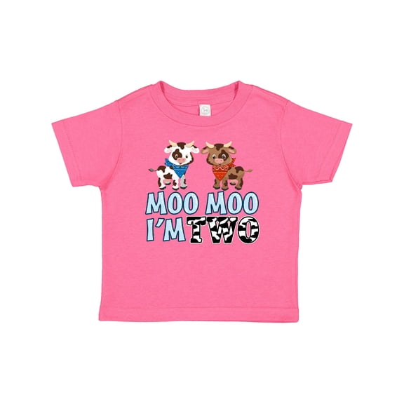 Inktastic Moo Moo I'm 2 with Cute Holstein Cows Boys or Girls Baby T-Shirt