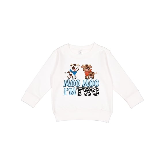 Inktastic Moo Moo I'm 2 with Cute Holstein Cows Toddler Sweatshirt