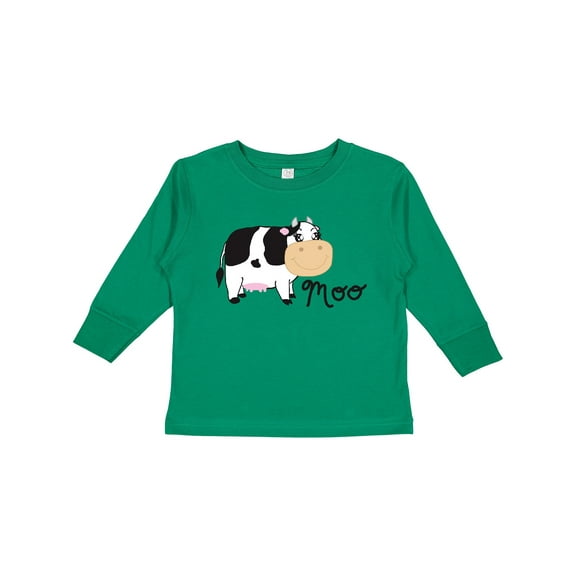 Inktastic Moo Says the Cow Boys or Girls Long Sleeve Toddler T-Shirt