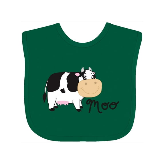 Inktastic Moo says the cow Boys or Girls Baby Bib