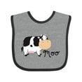 thumbnail image 1 of Inktastic Moo says the cow Boys or Girls Baby Bib, 1 of 4