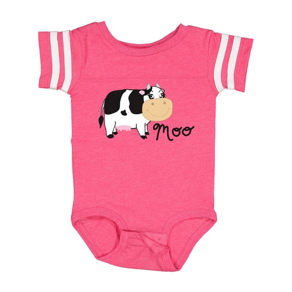 Inktastic Moo says the cow Boys or Girls Baby Bodysuit