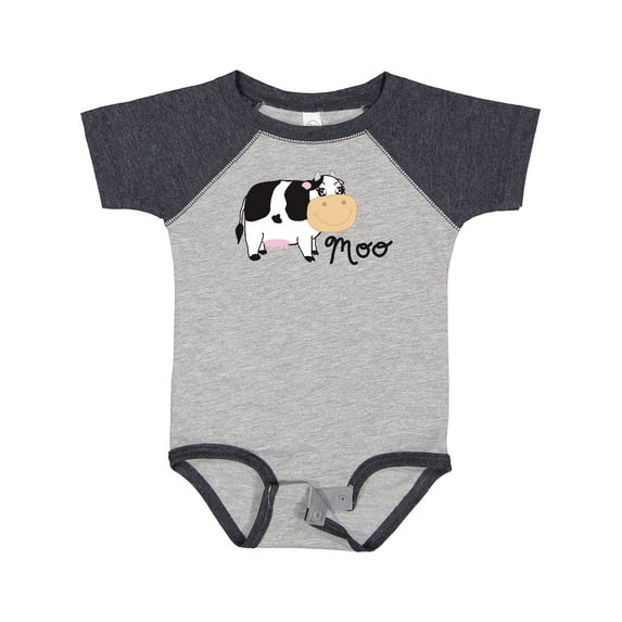 Inktastic Moo says the cow Boys or Girls Baby Bodysuit