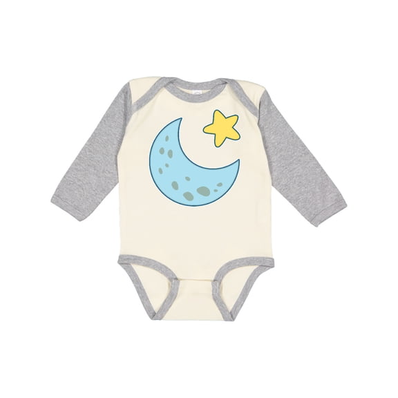 Inktastic Moon and Star Boys or Girls Long Sleeve Baby Bodysuit