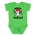 thumbnail image 1 of Inktastic Moooy Christmas with Cute Holstein Cow and Snowflakes Boys or Girls Baby Bodysuit, 1 of 5