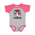 thumbnail image 1 of Inktastic Moooy Christmas with Cute Holstein Cow and Snowflakes Boys or Girls Baby Bodysuit, 1 of 5
