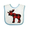 thumbnail image 1 of Inktastic Moose Silhouette Plaid Boys or Girls Baby Bib, 1 of 4