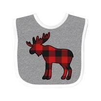 Inktastic Moose Silhouette Plaid Boys or Girls Baby Bib