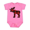 thumbnail image 1 of Inktastic Moose Silhouette Plaid Boys or Girls Baby Bodysuit, 1 of 5