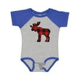 thumbnail image 1 of Inktastic Moose Silhouette Plaid Boys or Girls Baby Bodysuit, 1 of 5