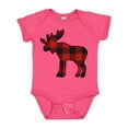 thumbnail image 1 of Inktastic Moose Silhouette Plaid Boys or Girls Baby Bodysuit, 1 of 5