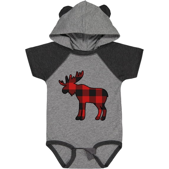 Inktastic Moose Silhouette Plaid Boys or Girls Baby Bodysuit