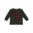 thumbnail image 1 of Inktastic Moose Silhouette Plaid Boys or Girls Long Sleeve Toddler T-Shirt, 1 of 5