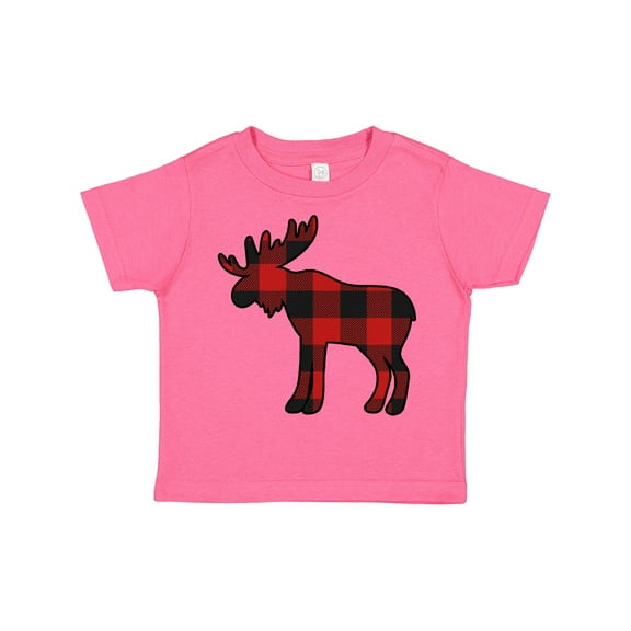 Inktastic Moose Silhouette Plaid Boys or Girls Toddler T-Shirt