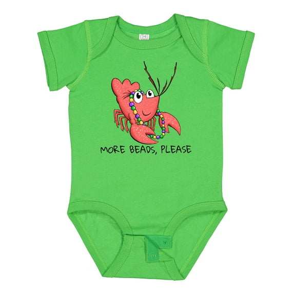 Inktastic More Beads, Please Cute Mardi Gras Crawfish Boys or Girls Baby Bodysuit