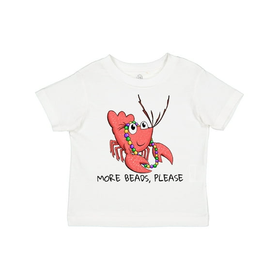 Inktastic More Beads, Please Cute Mardi Gras Crawfish Boys or Girls Toddler T-Shirt