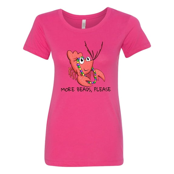 Inktastic More Beads, Please Cute Mardi Gras Crawfish Women's T-Shirt