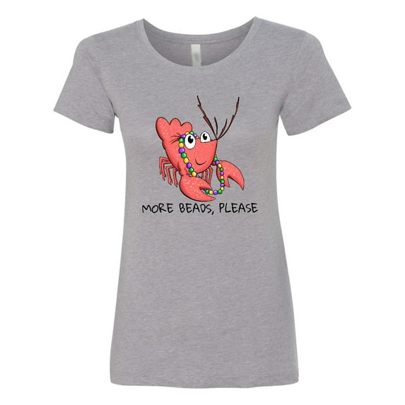 Inktastic More Beads, Please Cute Mardi Gras Crawfish Women's T-Shirt