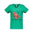 thumbnail image 1 of Inktastic More Beads, Please Cute Mardi Gras Crawfish Women's V-Neck T-Shirt, 1 of 5