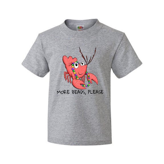 Inktastic More Beads, Please Cute Mardi Gras Crawfish Youth T-Shirt