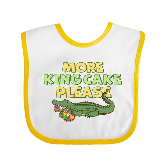 Inktastic More King Cake Please Alligator Boys or Girls Baby Bib