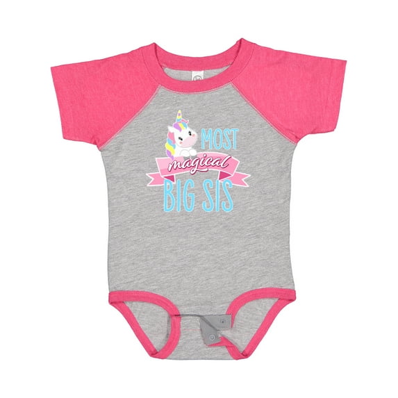 Inktastic Most Magical Big Sis- Cute Unicorn Girls Baby Bodysuit