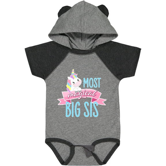 Inktastic Most Magical Big Sis- Cute Unicorn Girls Baby Bodysuit