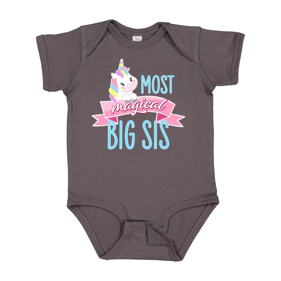Inktastic Most Magical Big Sis- Cute Unicorn Girls Baby Bodysuit