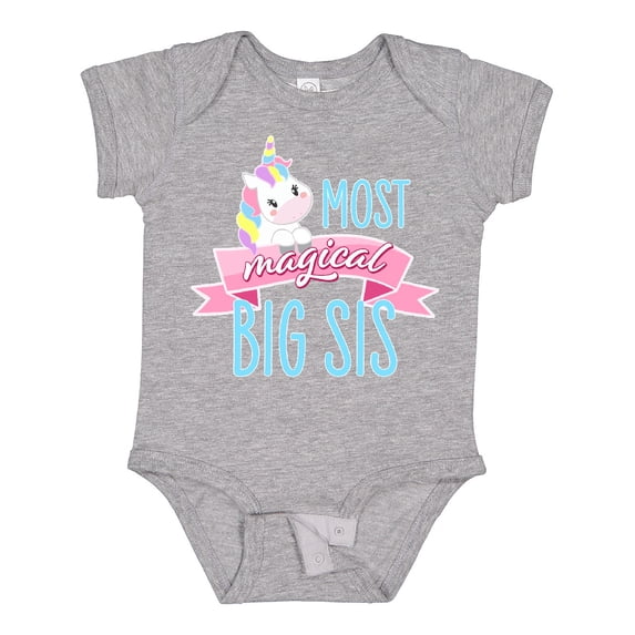 Inktastic Most Magical Big Sis- Cute Unicorn Girls Baby Bodysuit