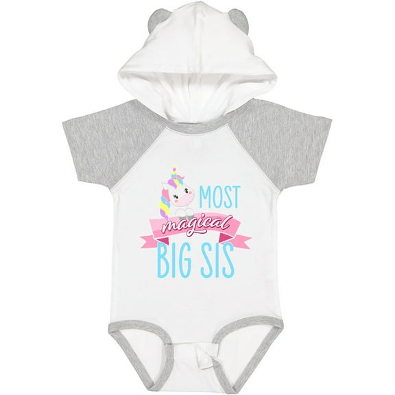 Inktastic Most Magical Big Sis- Cute Unicorn Girls Baby Bodysuit