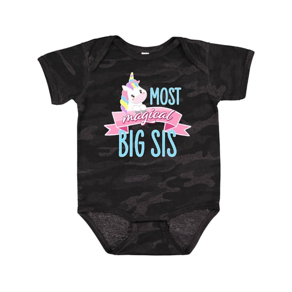 Inktastic Most Magical Big Sis- Cute Unicorn Girls Baby Bodysuit