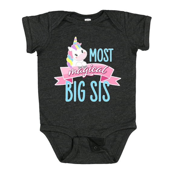 Inktastic Most Magical Big Sis- Cute Unicorn Girls Baby Bodysuit