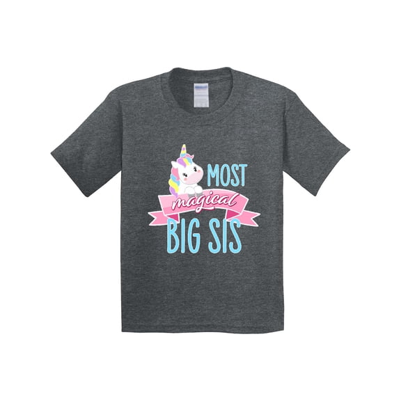 Inktastic Most Magical Big Sis Cute Unicorn Youth T-Shirt