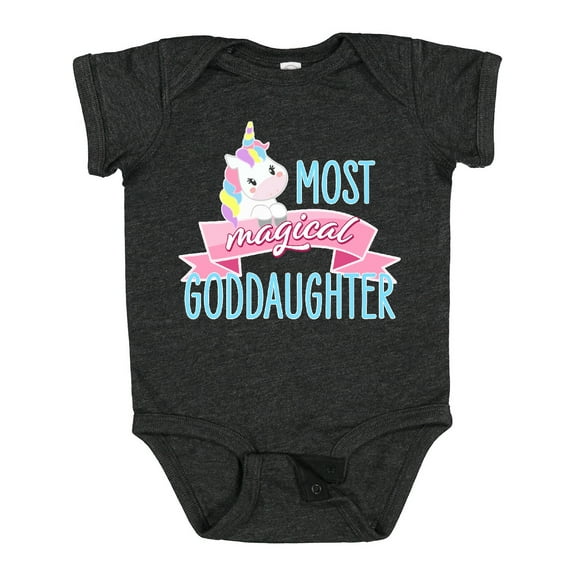 Inktastic Most Magical Goddaughter- Cute Unicorn Girls Baby Bodysuit