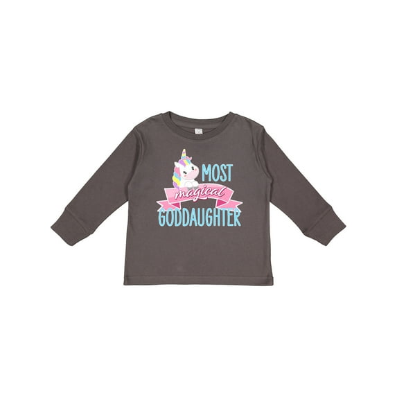 Inktastic Most Magical Goddaughter Cute Unicorn Girls Long Sleeve Toddler T-Shirt