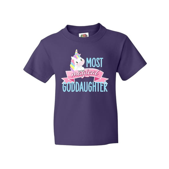 Inktastic Most Magical Goddaughter- Cute Unicorn Youth T-Shirt