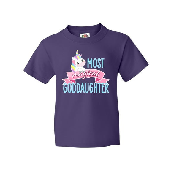 Inktastic Most Magical Goddaughter- Cute Unicorn Youth T-Shirt