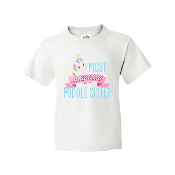 Inktastic Most Magical Middle Sister- Cute Unicorn Youth T-Shirt