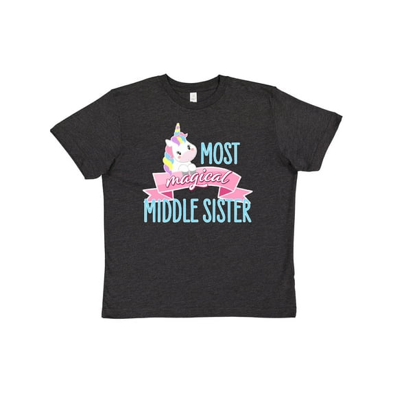 Inktastic Most Magical Middle Sister- Cute Unicorn Youth T-Shirt