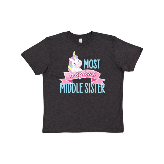 Inktastic Most Magical Middle Sister- Cute Unicorn Youth T-Shirt