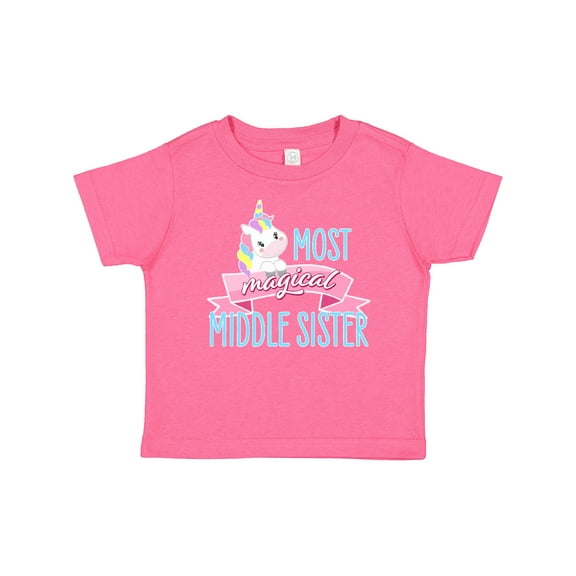Inktastic Most Magical Middle Sister- cute unicorn Girls Baby T-Shirt