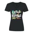 thumbnail image 1 of Inktastic Mother of Reptiles Cute Turtle, Lizards, Snake Women's V-Neck T-Shirt, 1 of 5