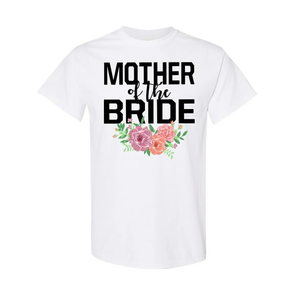 Inktastic Mother of the Bride with Flower Illustration T-Shirt