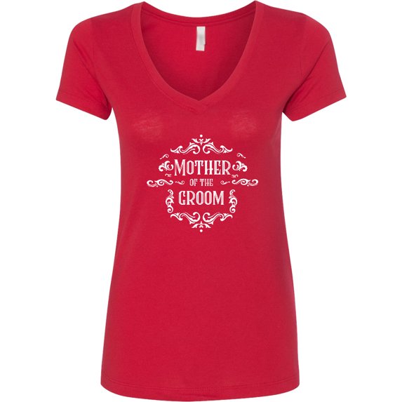 Inktastic Mother of the Groom in White Women's V-Neck T-Shirt