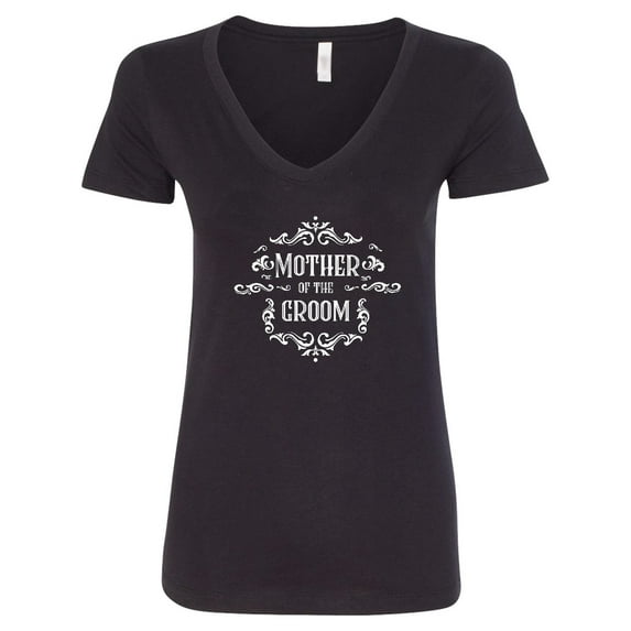 Inktastic Mother of the Groom in White Women's V-Neck T-Shirt
